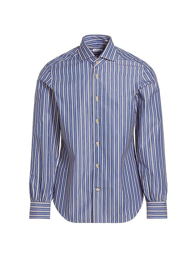 Mens Striped Cotton Button-Front Shirt Product Image