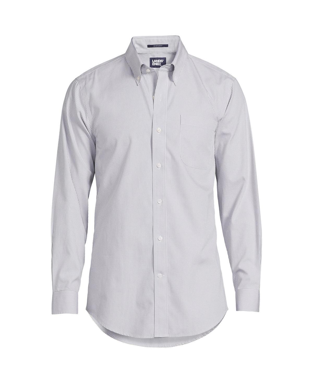 Lands End Mens Pattern No Iron Supima Pinpoint Button Down Collar Dress Shirt Product Image