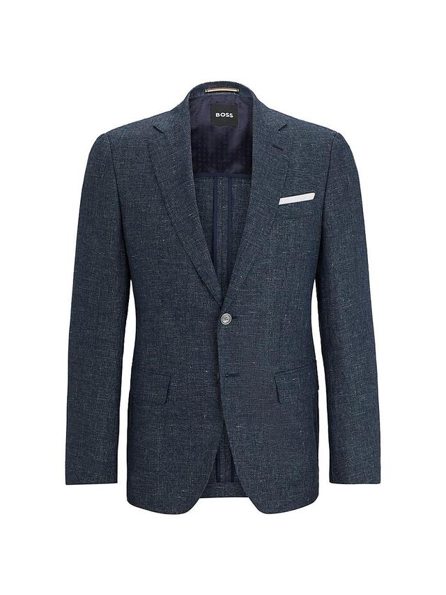 Mens Slim-Fit Jacket in Virgin Wool and Linen Product Image