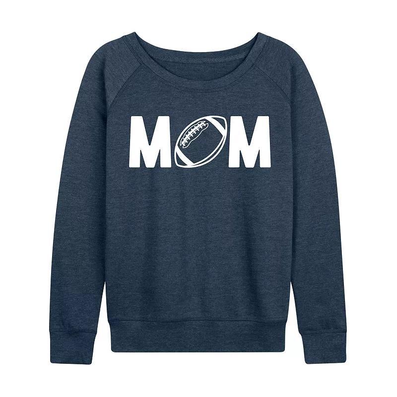 Womens Mom Football Slouchy Graphic Sweatshirt, Girls Grey Indigo Product Image