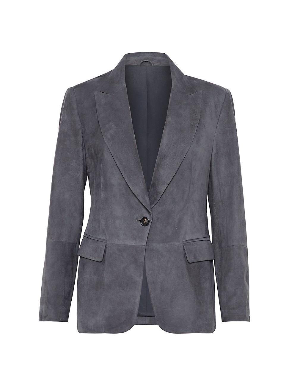 Womens Suede Blazer with Monili Product Image