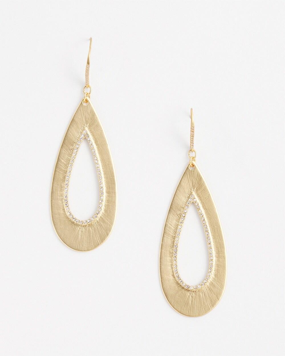 No Droop™ Gold Tone Teardrop Earrings Product Image