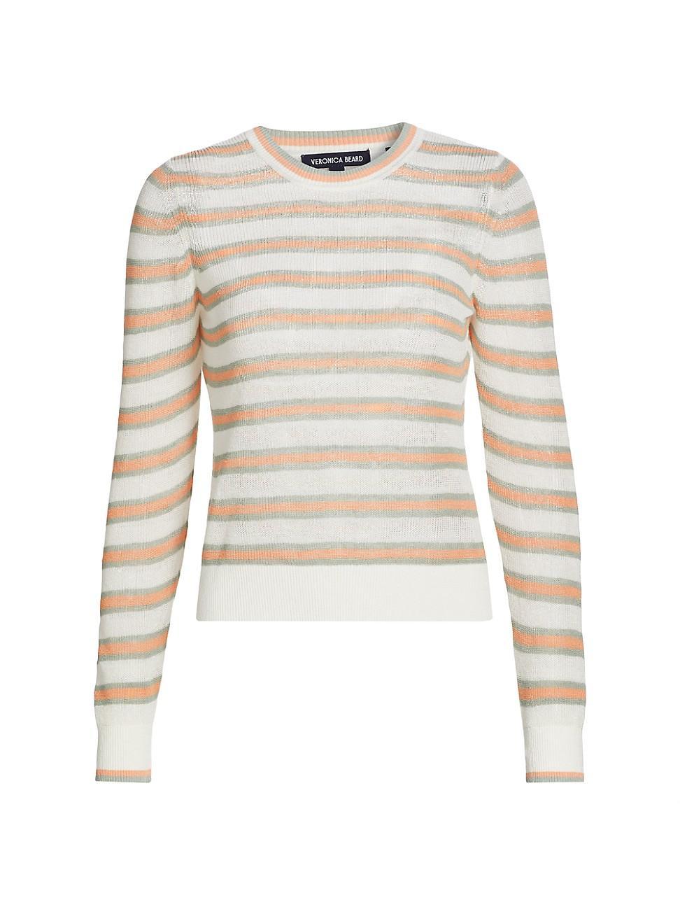 Womens Magellen Striped Linen-Blend Sweater Product Image