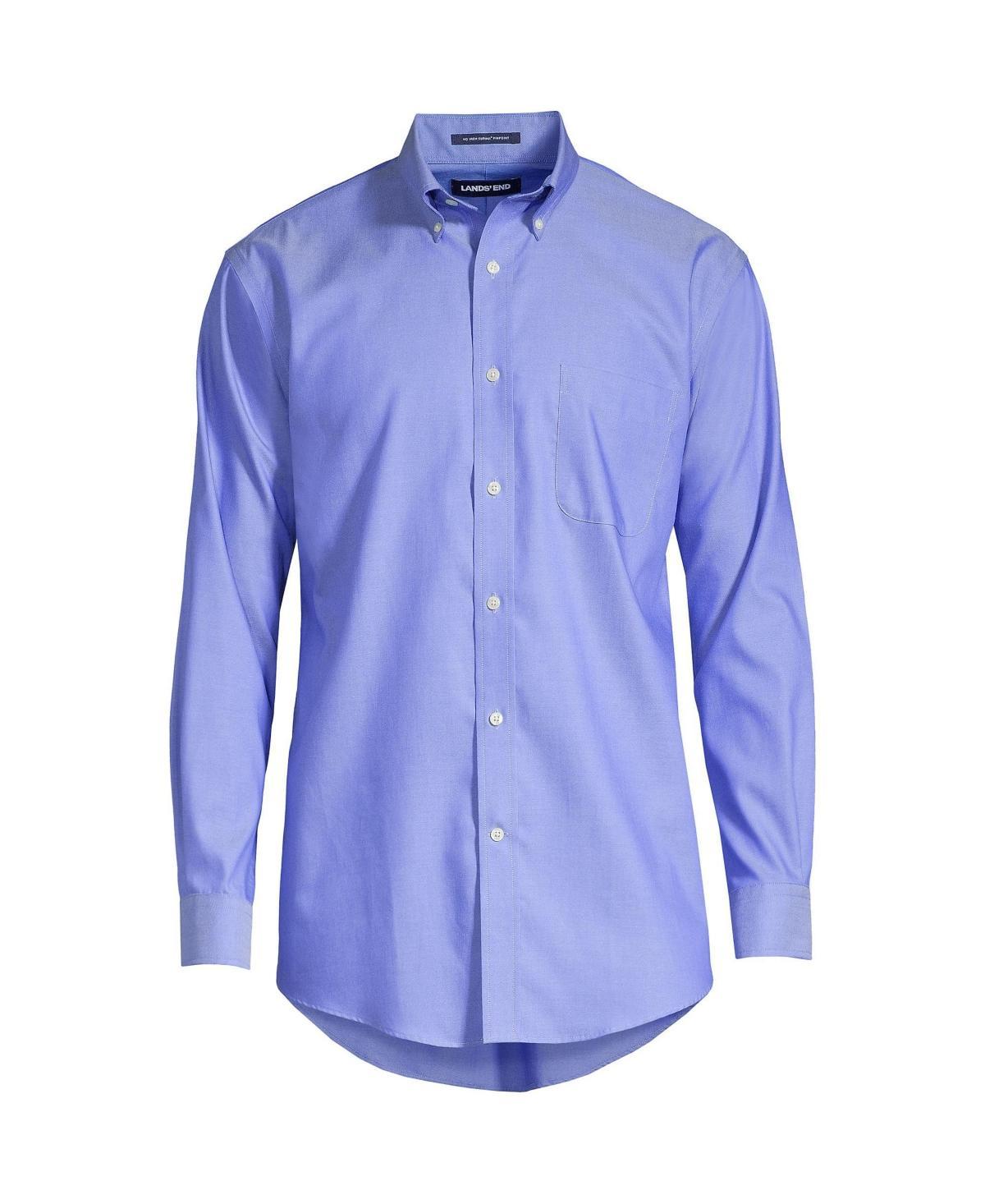 Lands End Mens Traditional Fit Solid No Iron Supima Pinpoint Button-down Collar Dress Shirt Product Image