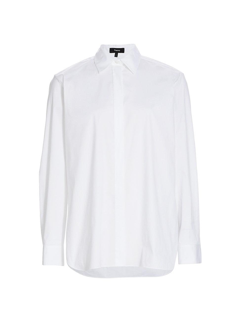 Classic Button-Front Boyfriend Shirt Product Image