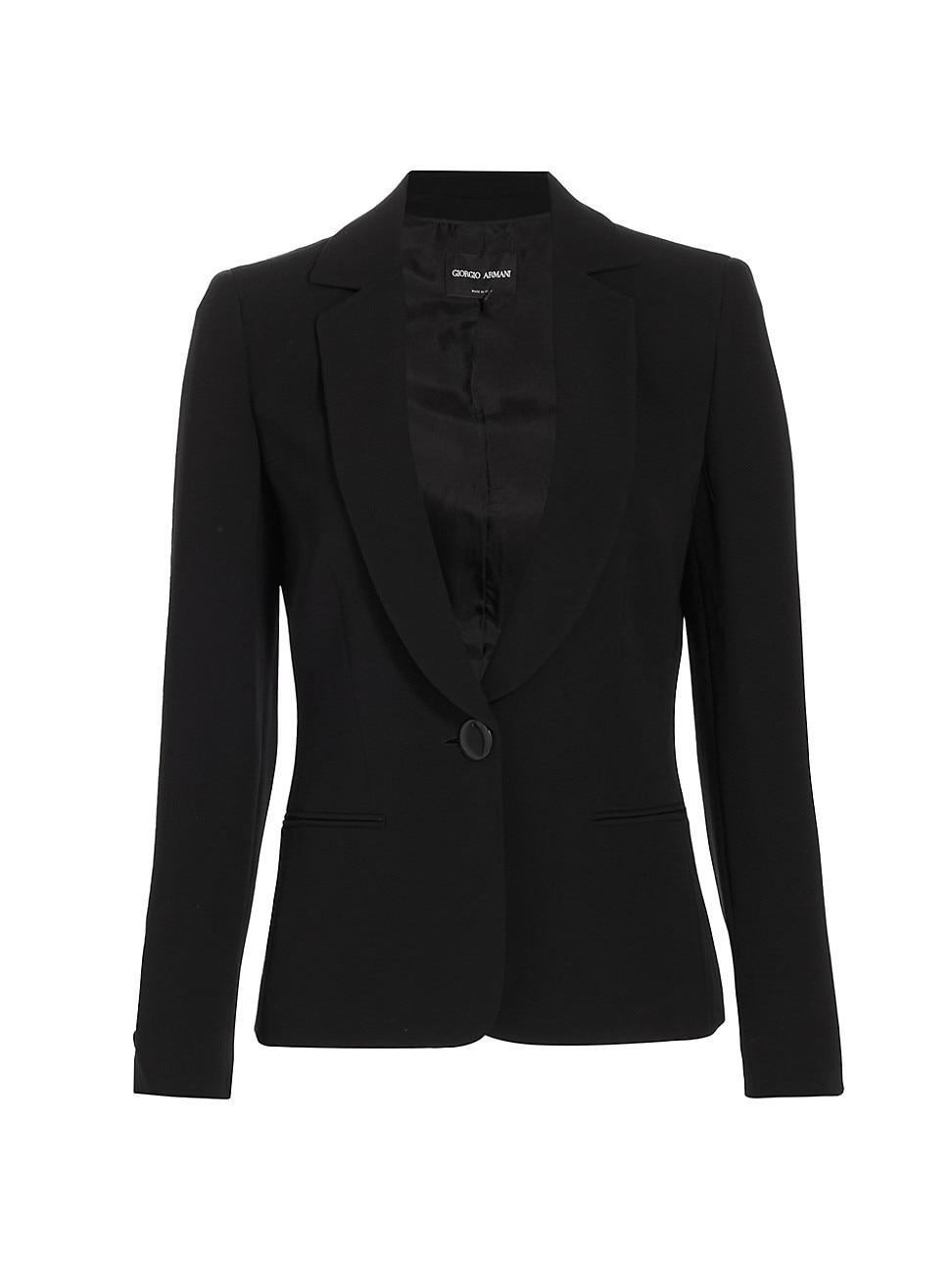 Womens Silk Button-Front Blazer Product Image