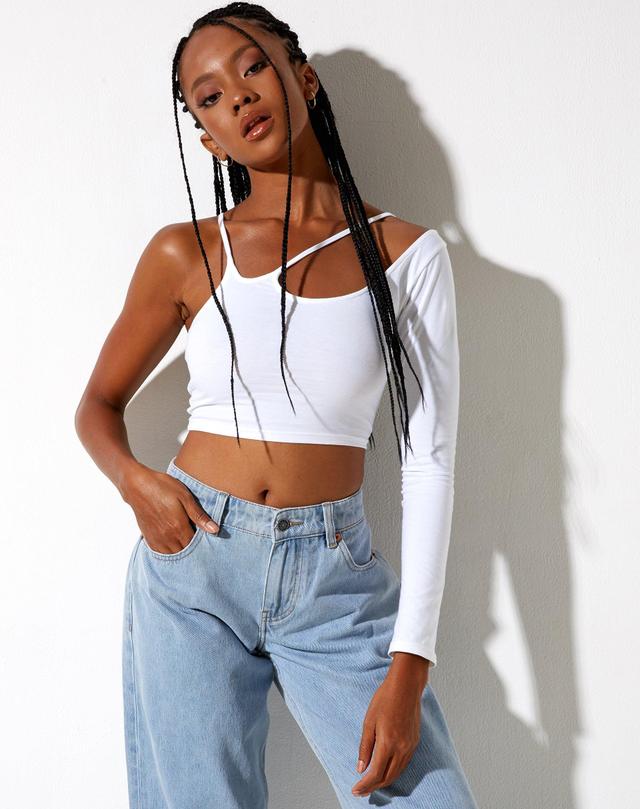 Biase Crop Top in White Product Image