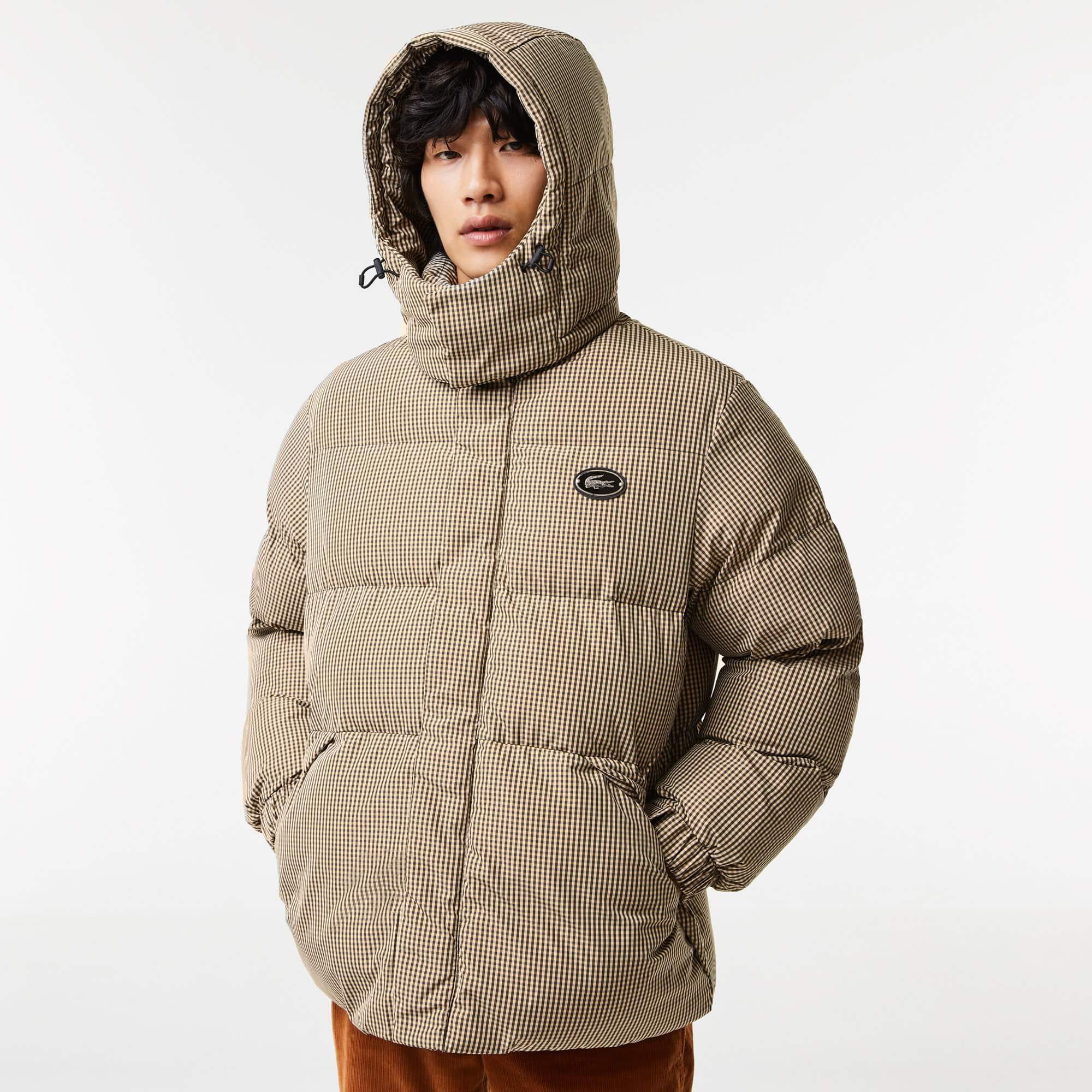 Men's Check Print Water-Repellent Twill Padded Jacket Product Image