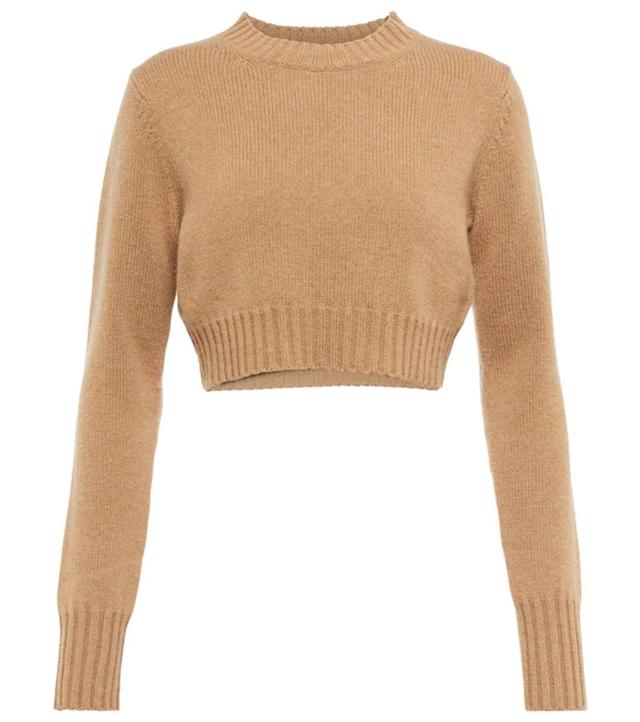 MAX MARA Pullover Cropped Eureka In Cashmere In Nude & Neutrals Product Image