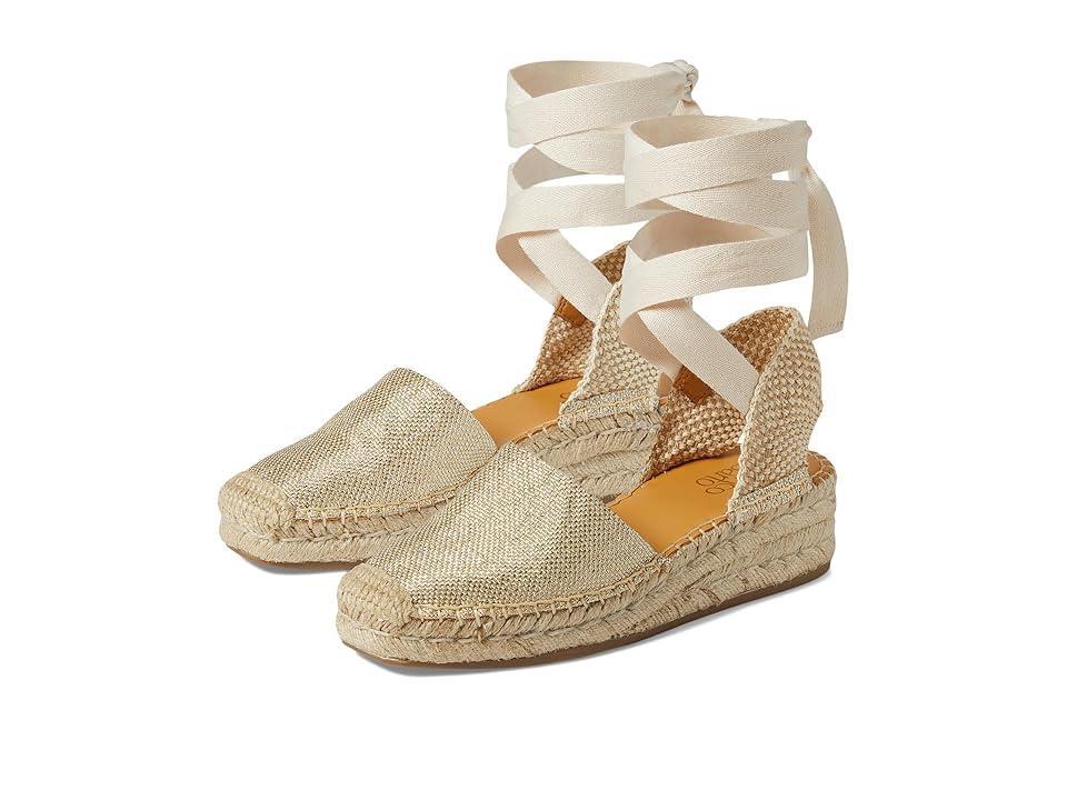 Franco Sarto Britney Ankle Strap Wedge Espadrilles (Platino Tan Fabric) Women's Sandals Product Image