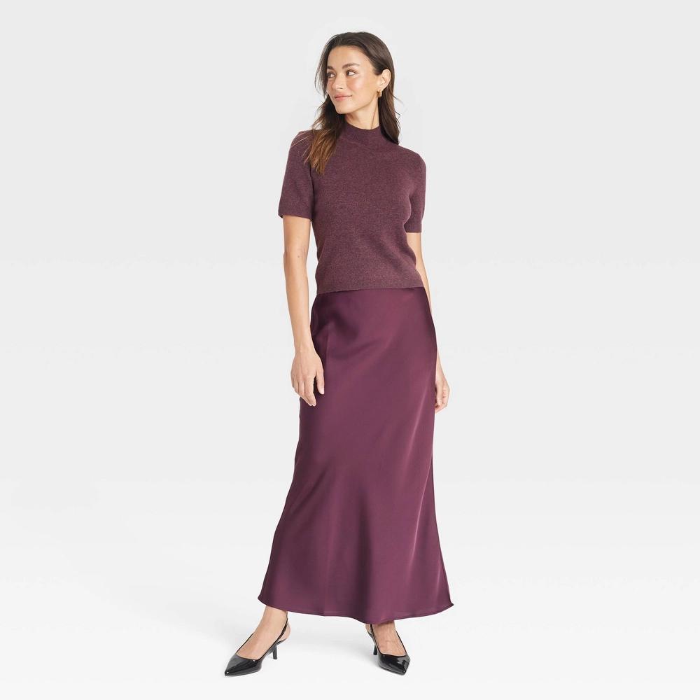 Womens Maxi Slip Skirt - A New Day Burgundy Product Image