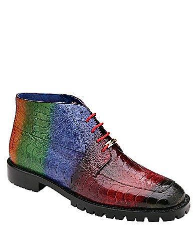 Belvedere Mens Alvaro Hand Painted Multi Color Ostrich Chukka Boots Product Image