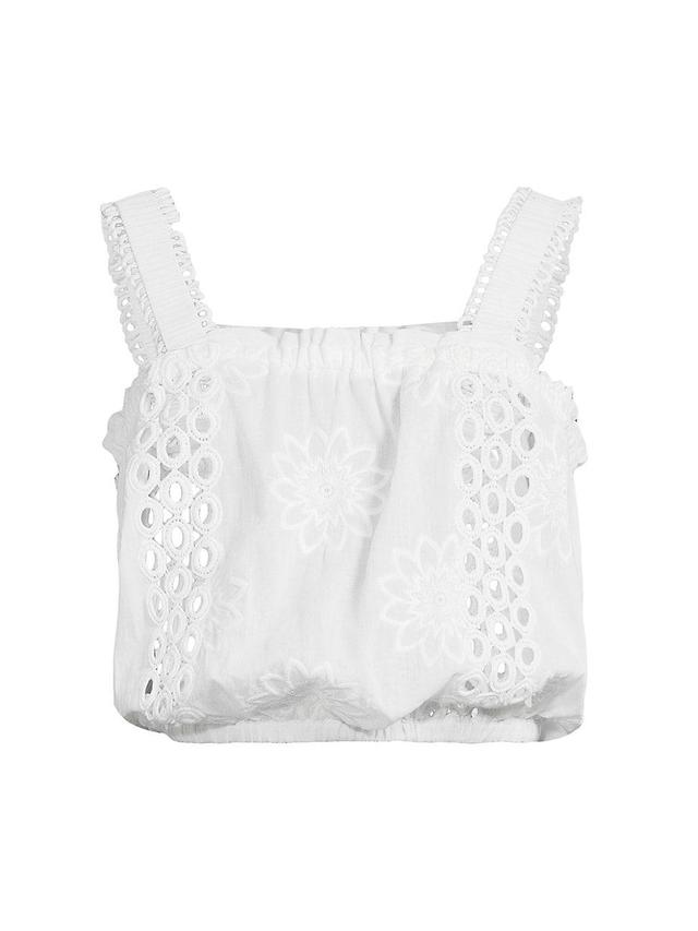 Womens Misha Embroidered Cotton Crop Top Product Image