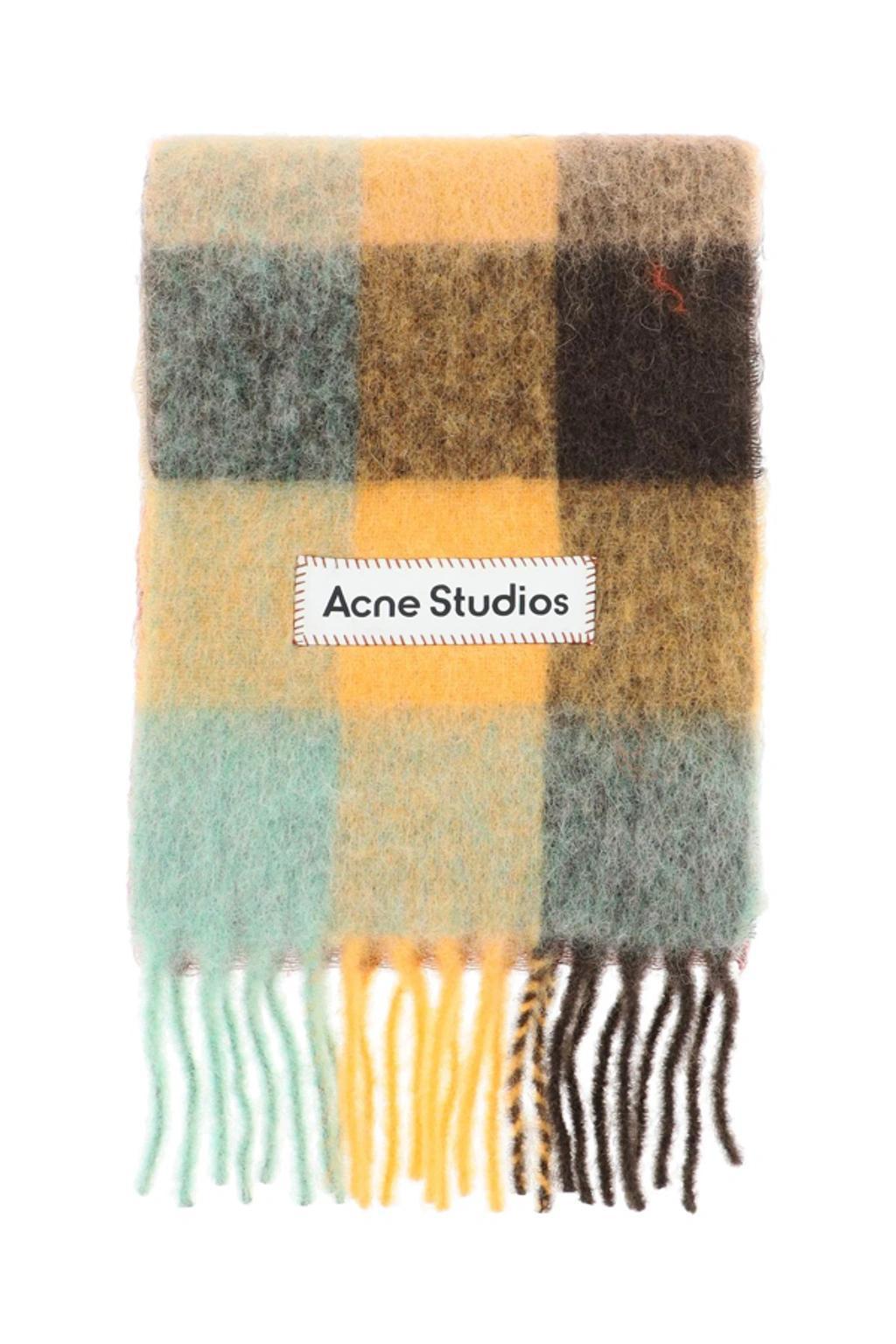 Acne Large Check Scarf In Chestnut Brown Product Image