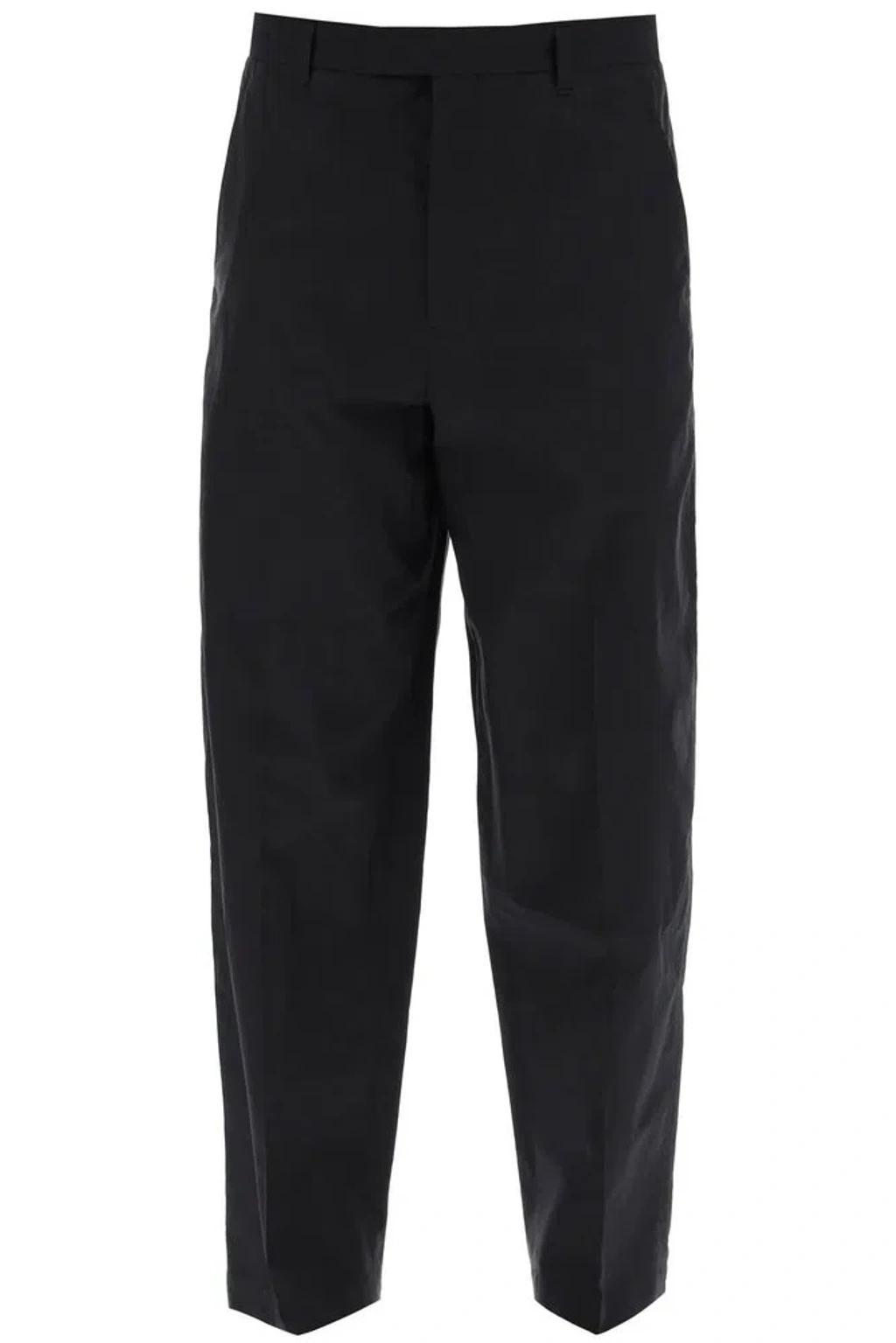 Straight Leg Cropped Trousers In Black Product Image