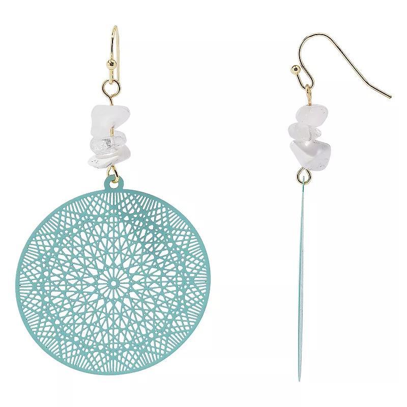 Sonoma Goods For Life Gold Tone Mint Beaded Mandala Drop Earrings, Womens, Blue Product Image