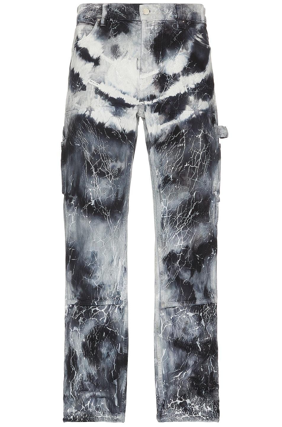 Amiri Cracked Tie Dye Carpenter Jean in Blue Product Image