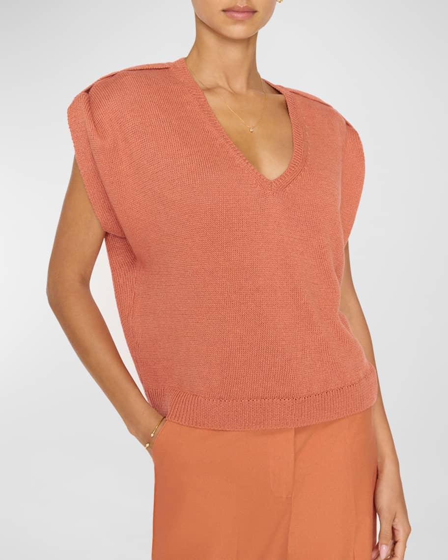 Frances Sleeveless V-Neck Sweater Top Product Image