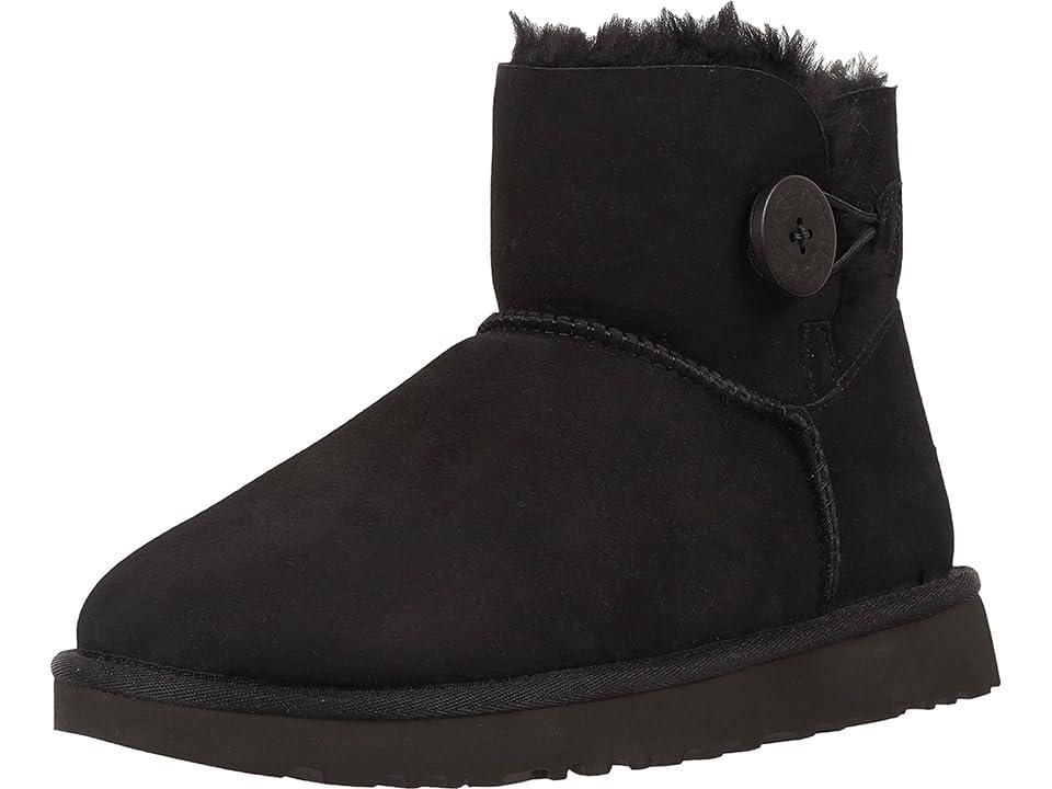 Womens Mini Bailey Button Sheepskin-Lined Suede Ankle Boots Product Image