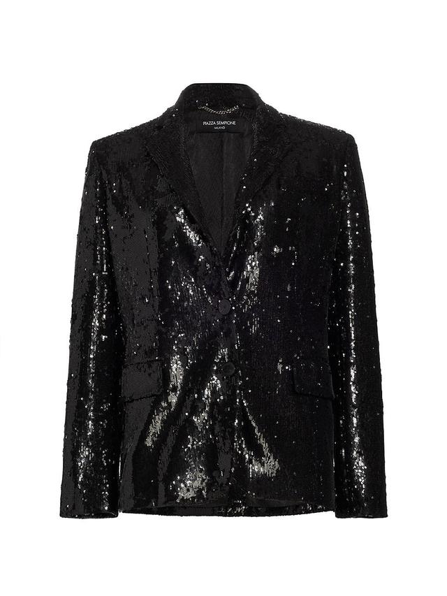 Womens Sequined Jersey Blazer. Product Image