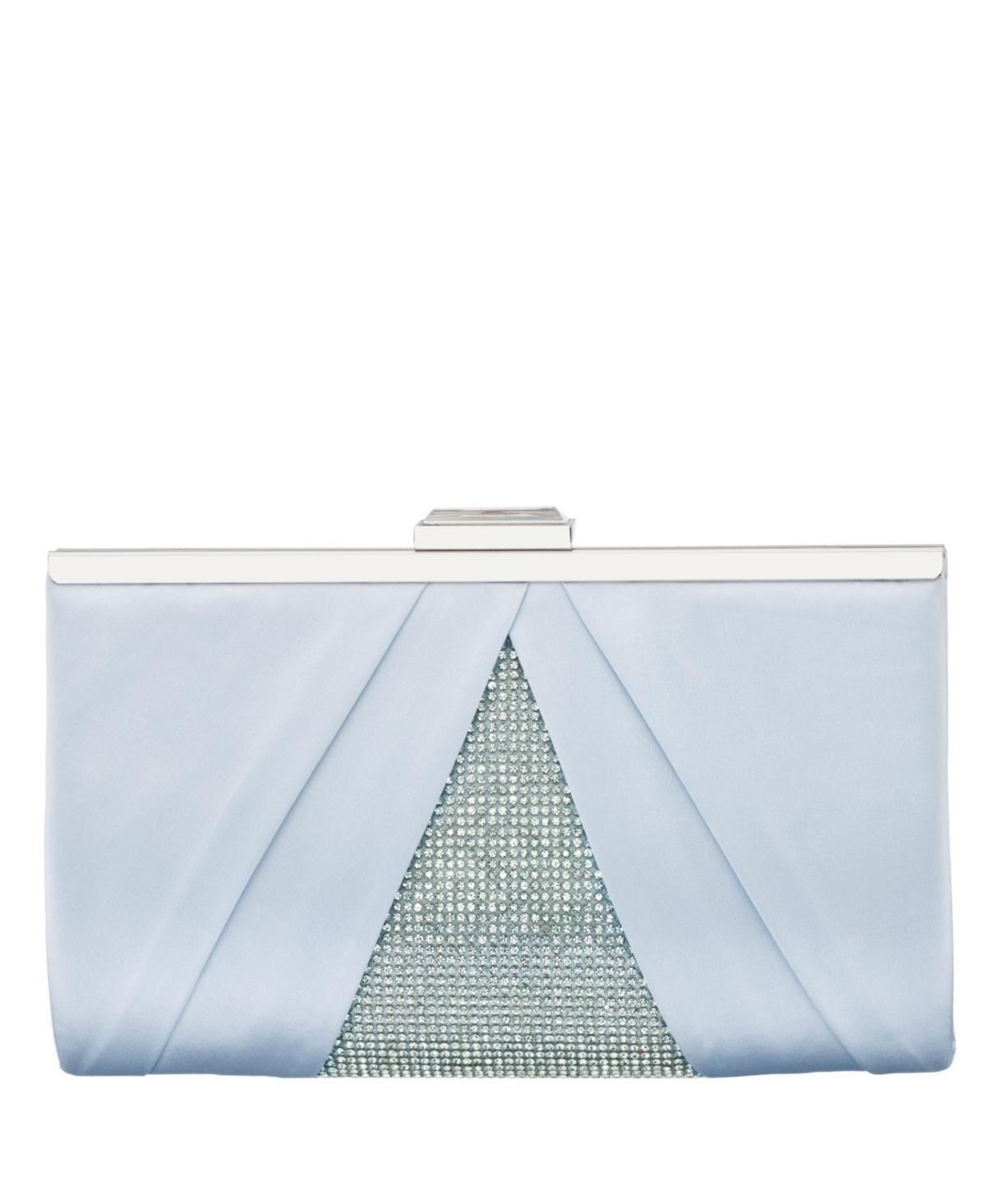 Womens Pleated Stain Crystal Frame Clutch Product Image