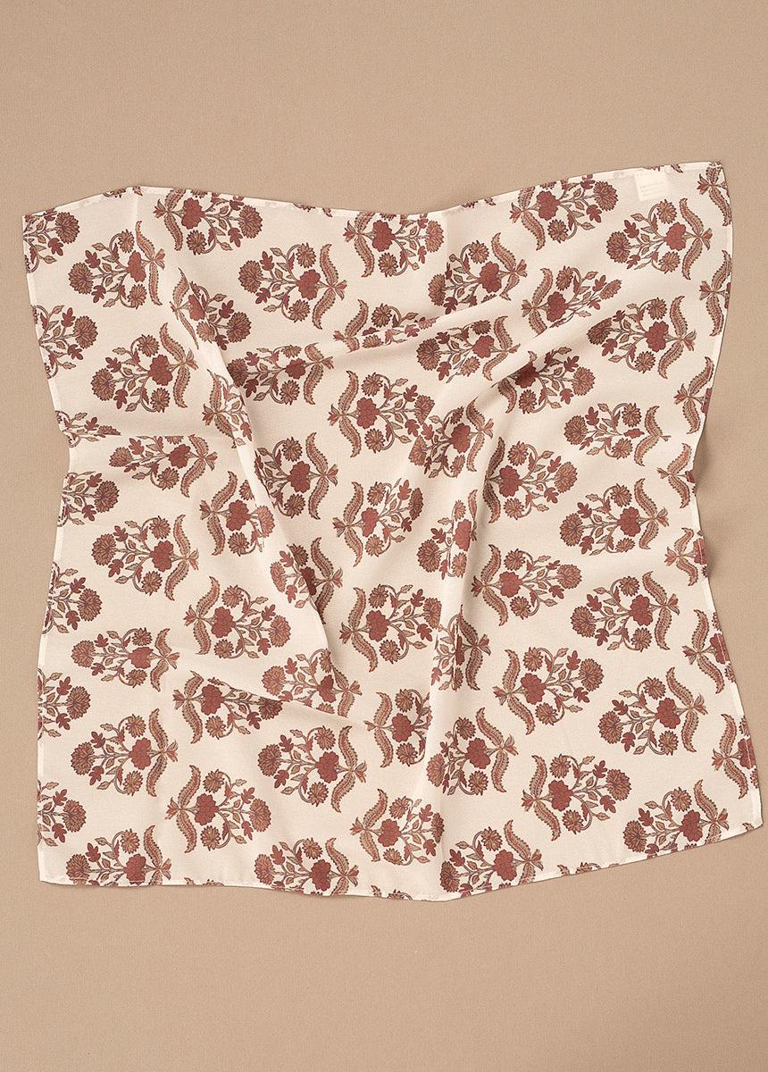 Chels Scarf in Cream Block Print Female Product Image