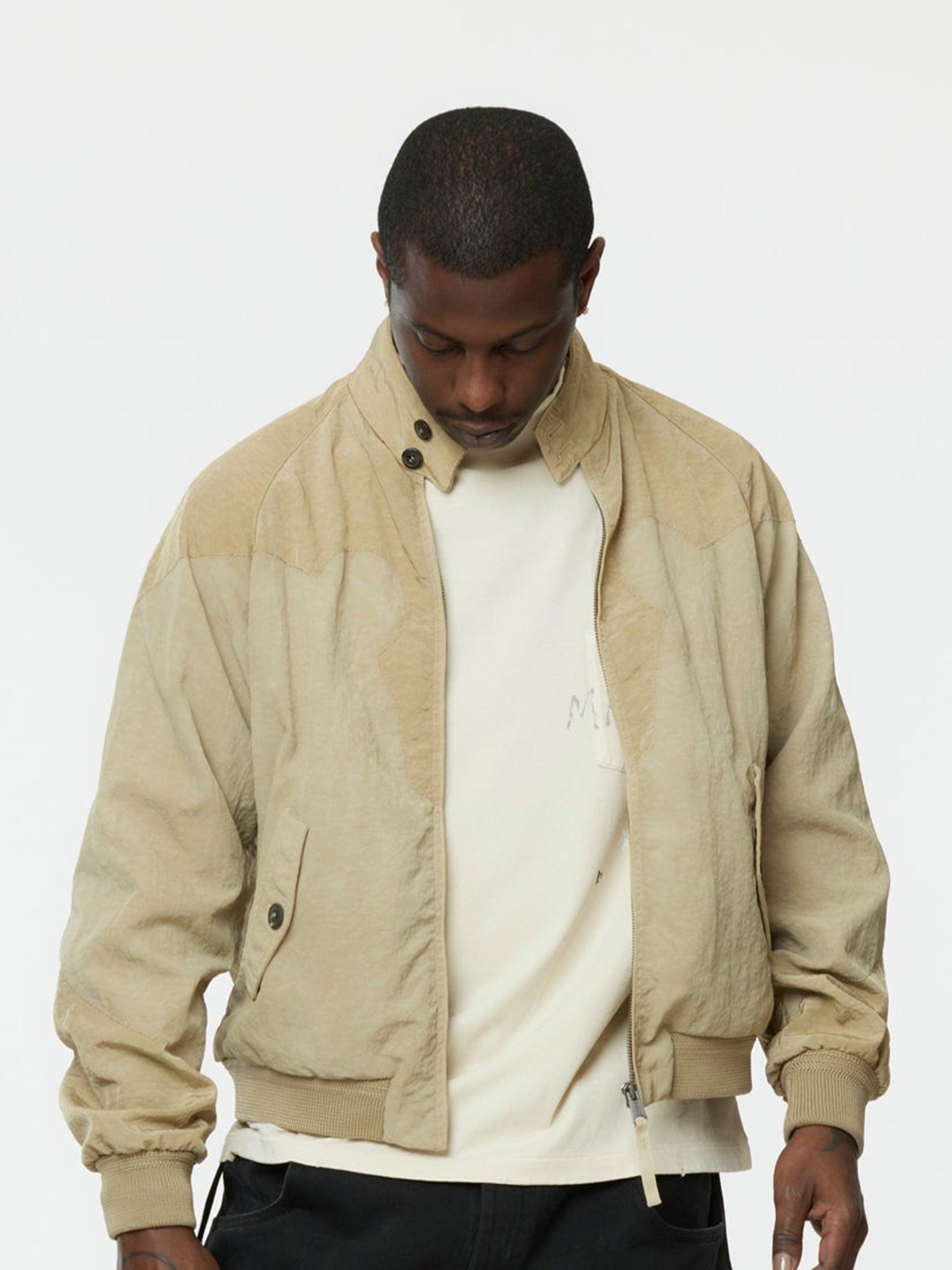 Moto Zip Sports Jacket (Beige) Product Image