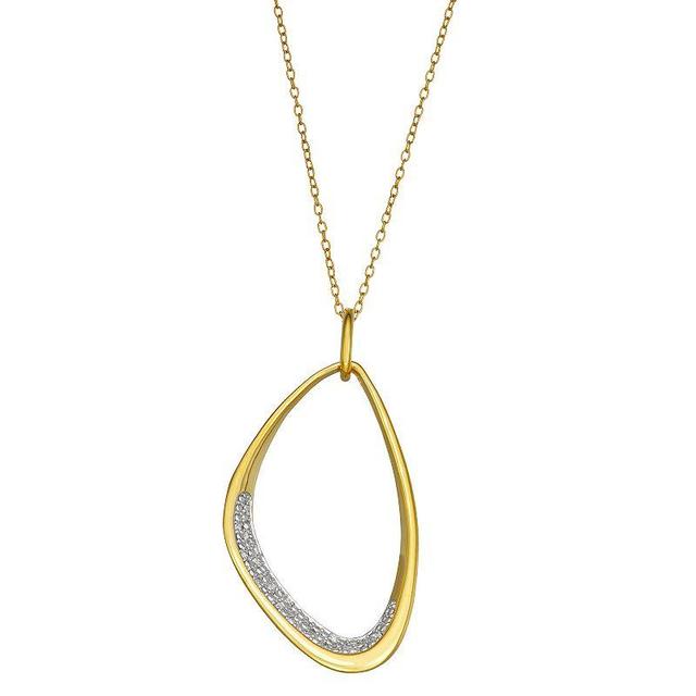 14k Gold Over Silver 1/10 ct. T.W. Diamond Drop Necklace, Womens White Product Image