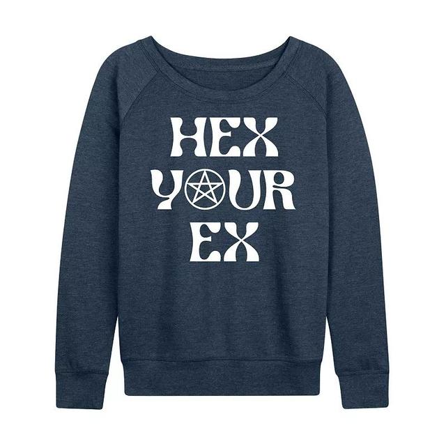 Womens Hex Your Ex Lightweight French Terry Sweatshirt Grey Blue Product Image