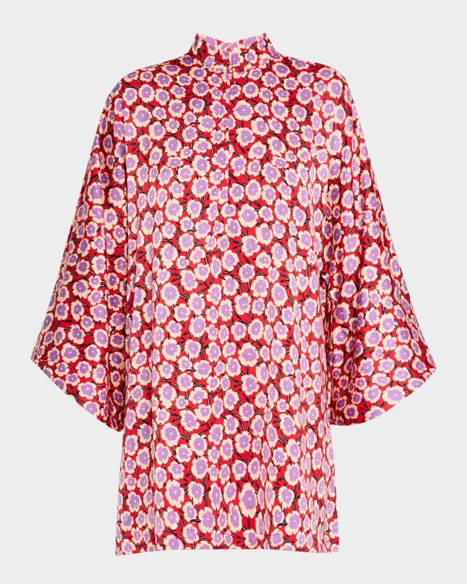 Floral-Print Mini Caftan Product Image