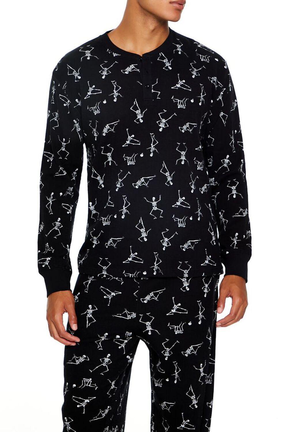 Sweater-Knit Skeleton Top & Pants Pajama Set | Forever 21 Product Image