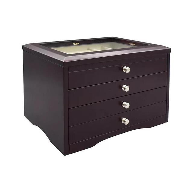 Modern Java 3-Drawer Lift Top Wooden Jewelry Box, Womens, Brown Product Image