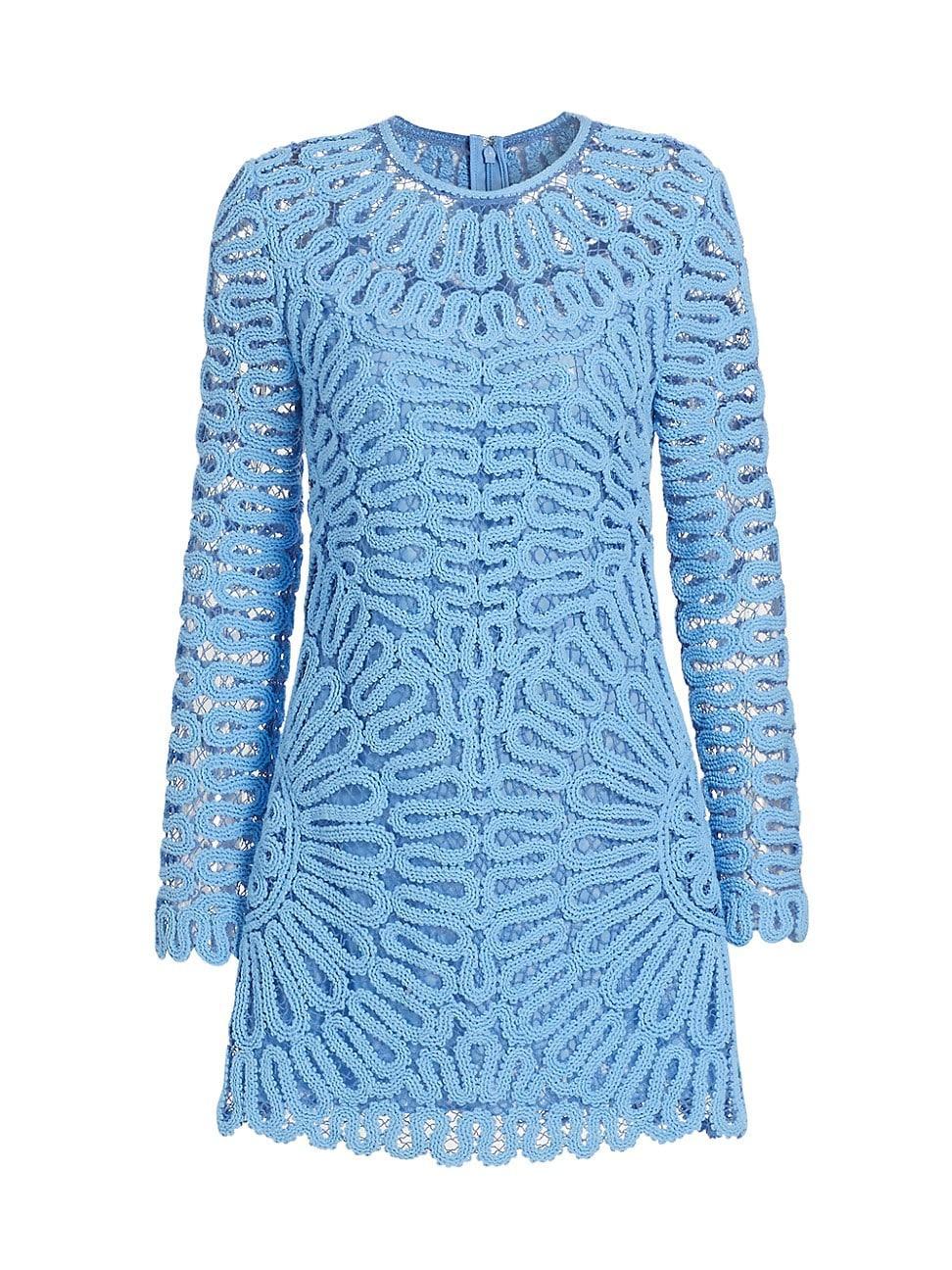 McCall Long-Sleeve Crochet Mini Dress Product Image