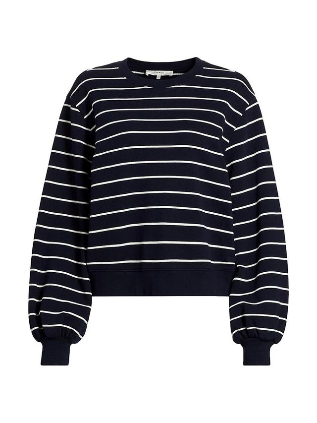 Womens Stripe Blouson-Sleeve Sweater Product Image