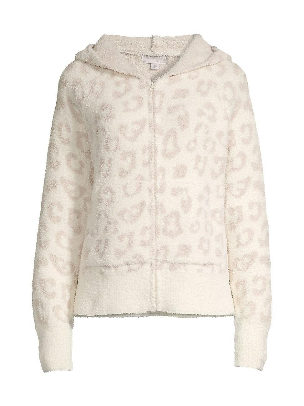 Barefoot Dreams CozyChic In The Wild Zip Hoodie in Ivory. Size S, XS, M, XL. Product Image