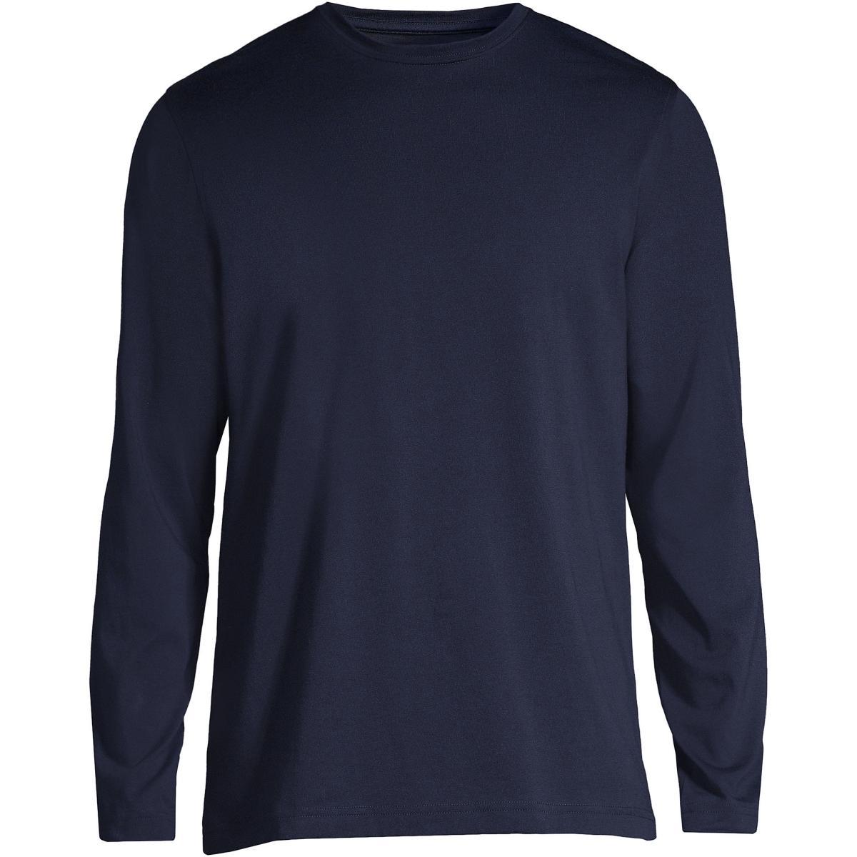 Big & Tall Lands End Supima Crewneck Tee, Mens Blue Product Image