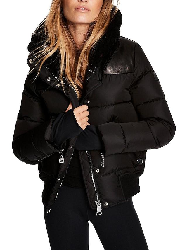 Womens Sawyer Shearling-Embellished Down Jacket Product Image