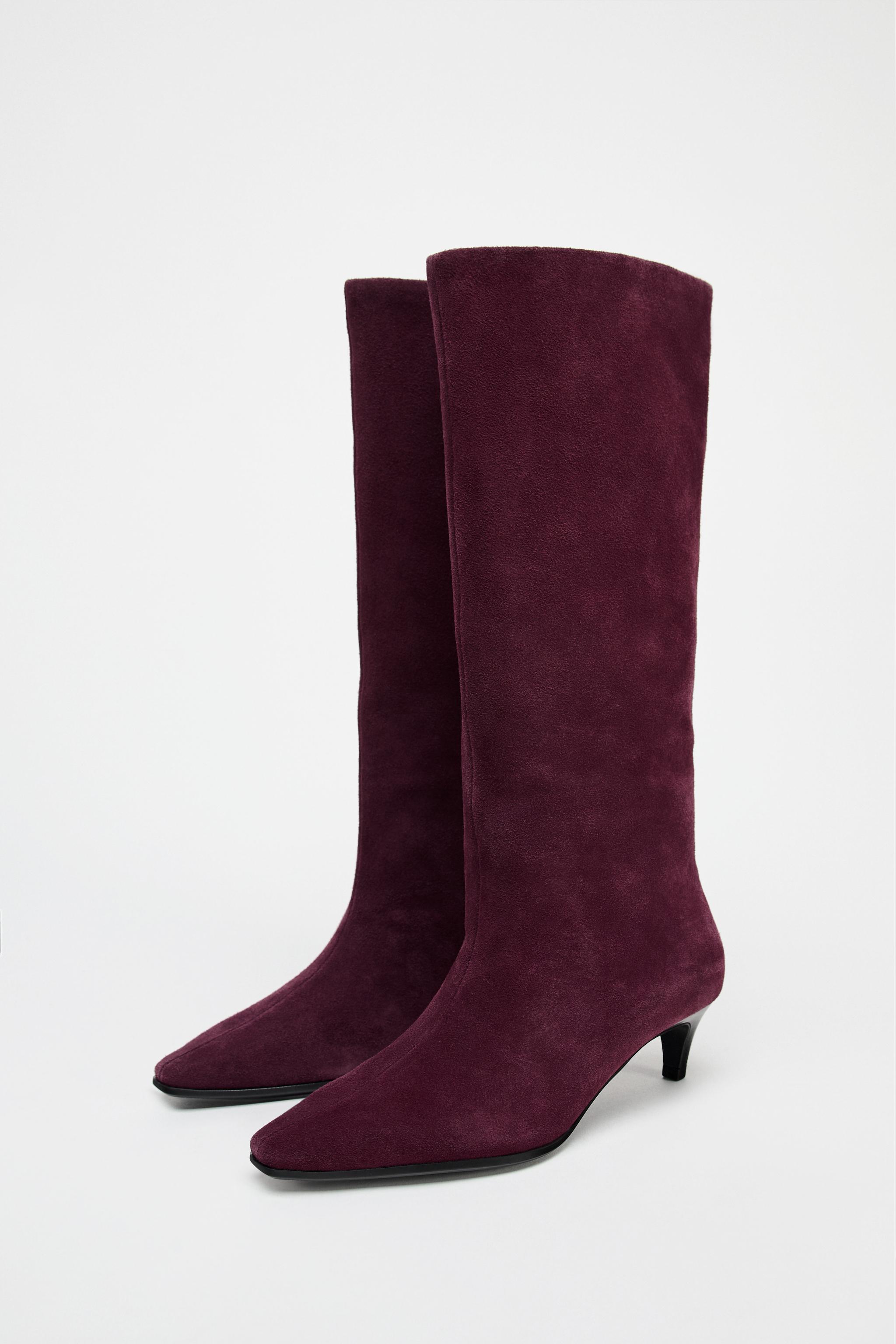 HEELED SUEDE BOOTS Product Image