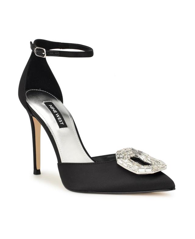 Nine West Felishe Embellished Satin Ankle Strap Pump Product Image