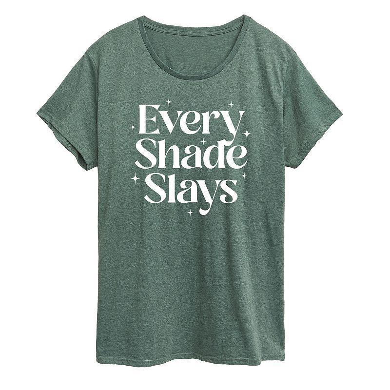 Plus Every Shade Slays Graphic Tee, Womens Grey Blue Product Image