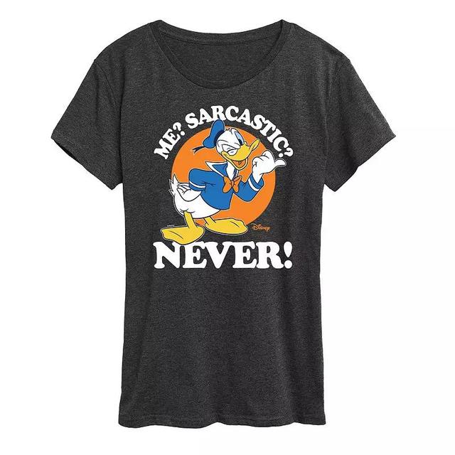 Disneys Donald Duck Womens Me Sarcastic Never Graphic Tee Product Image