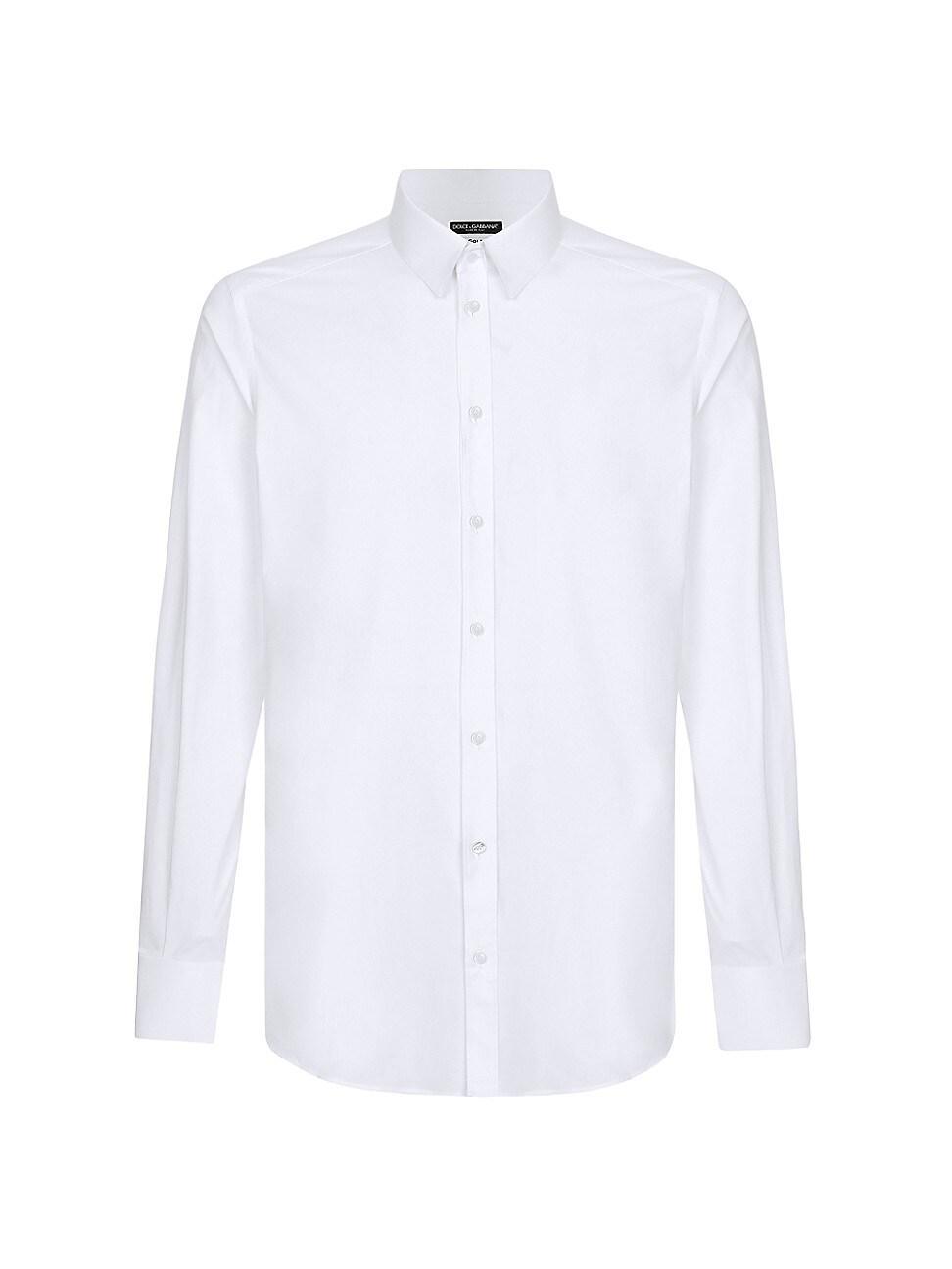 Mens Solid Stretch Cotton Dress Shirt Product Image