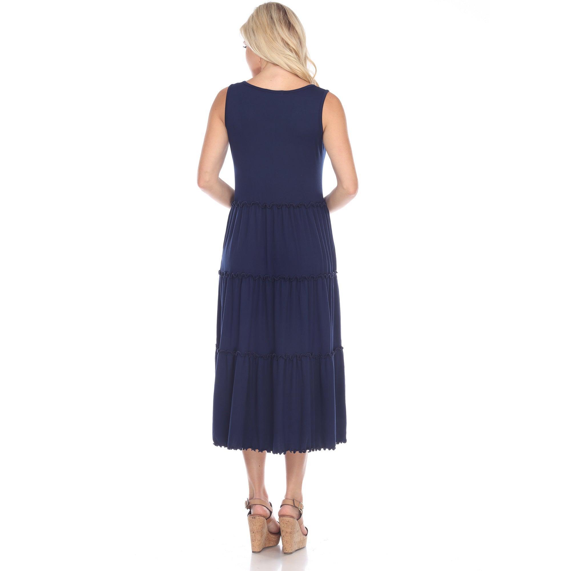 Scoop Neck Tiered Midi Dress Product Image