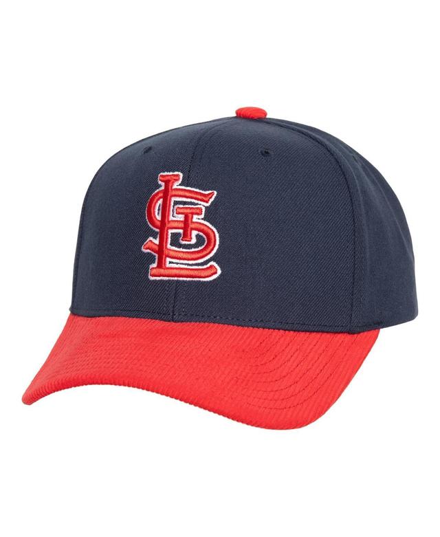 Mens Mitchell & Ness St. Louis Cardinals Corduroy Pro Snapback Hat, Blue Product Image