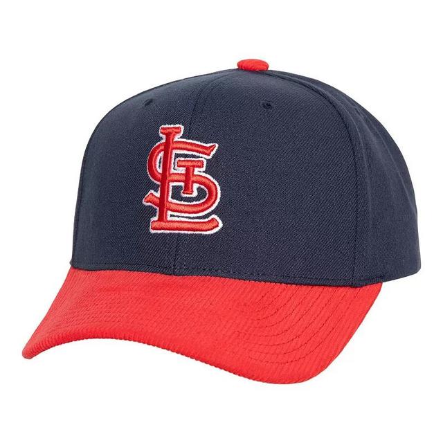 Mens Mitchell & Ness St. Louis Cardinals Corduroy Pro Snapback Hat, Blue Product Image