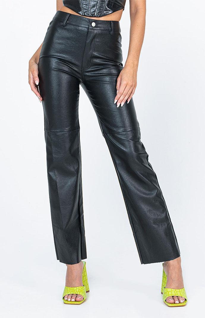 Princess Polly Womens Macey Faux Leather Pants Product Image