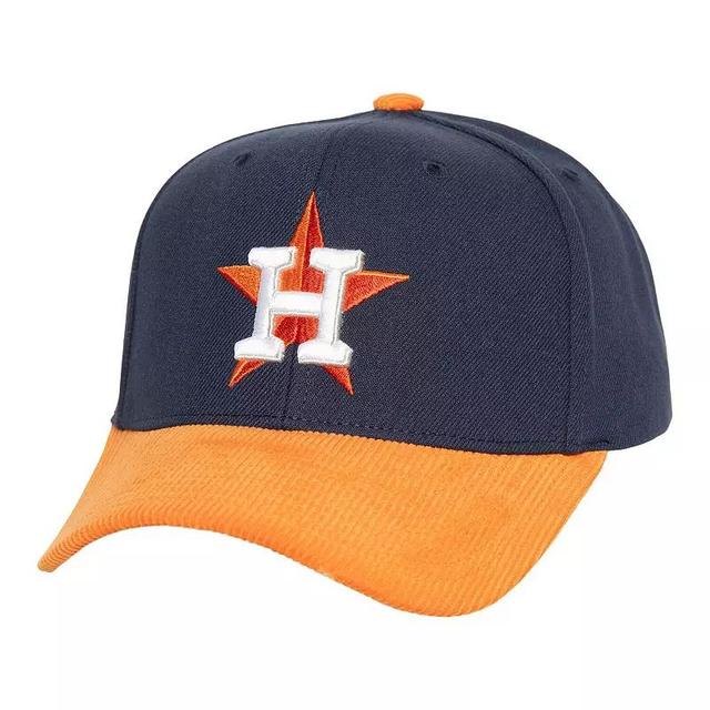 Mens Mitchell & Ness /Orange Houston Astros Corduroy Pro Snapback Hat, Blue Product Image