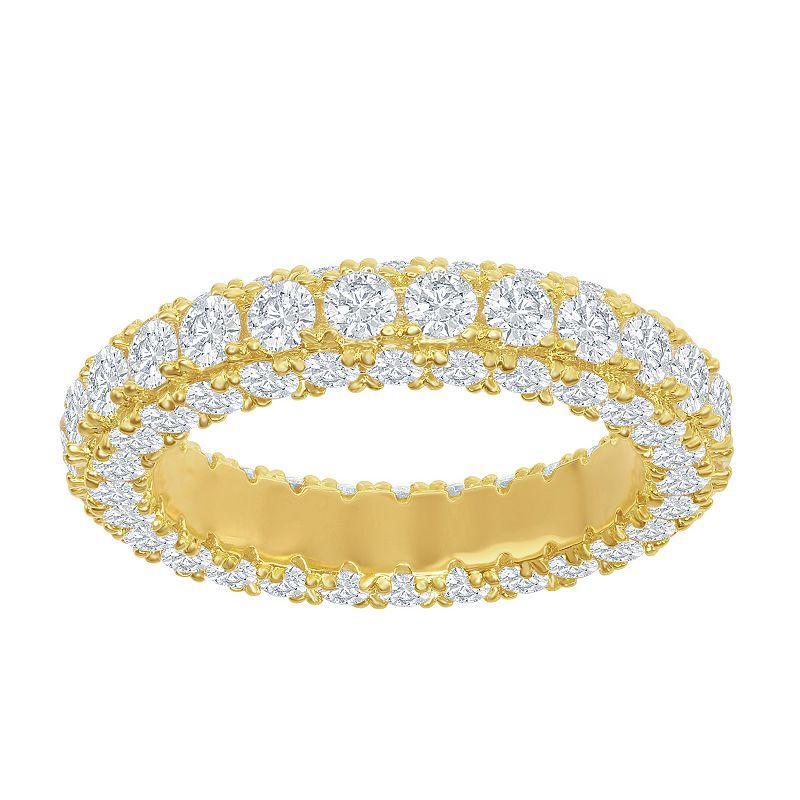 14k Gold Over Silver Cubic Zirconia Eternity Ring, Womens White Product Image