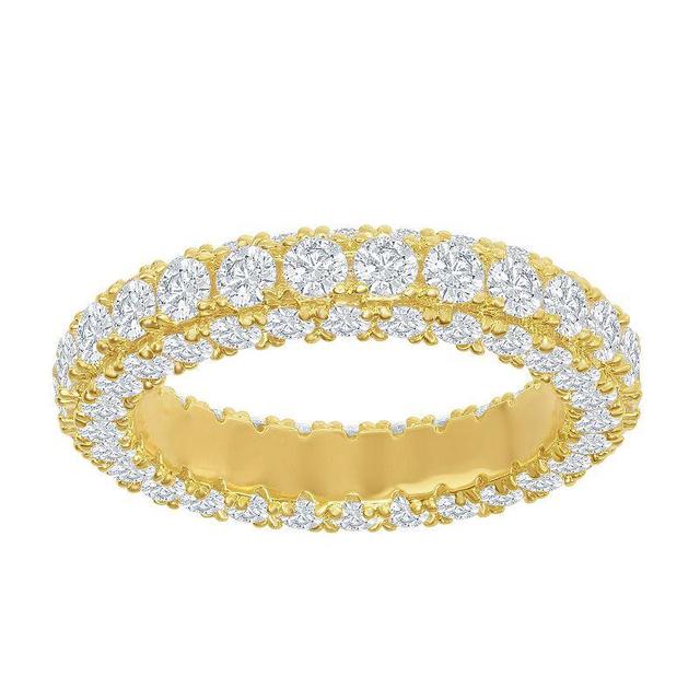 14k Gold Over Silver Cubic Zirconia Eternity Ring, Womens White Product Image