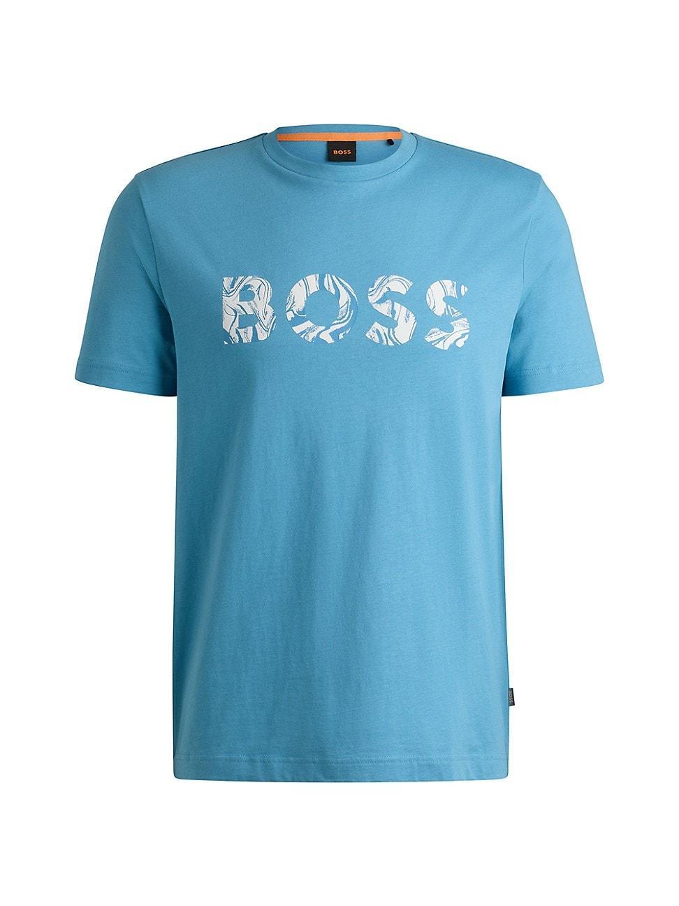 Mens Cotton-Jersey T-Shirt with Logo Print Product Image